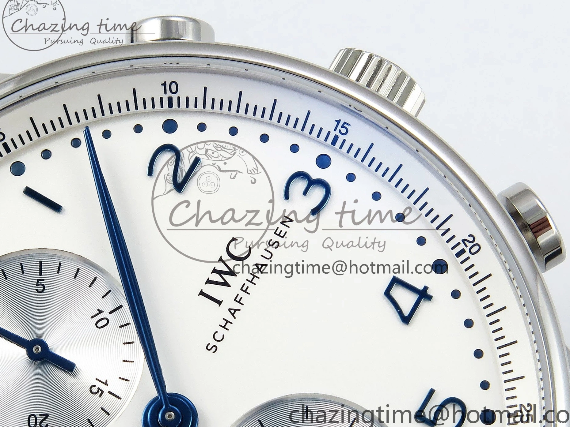 MIROTIME 0211 Casual Portuguese Chrono IW3716 Z+F 1:1 Best Edition White Dial on Blue Rubber Strap A 7016
